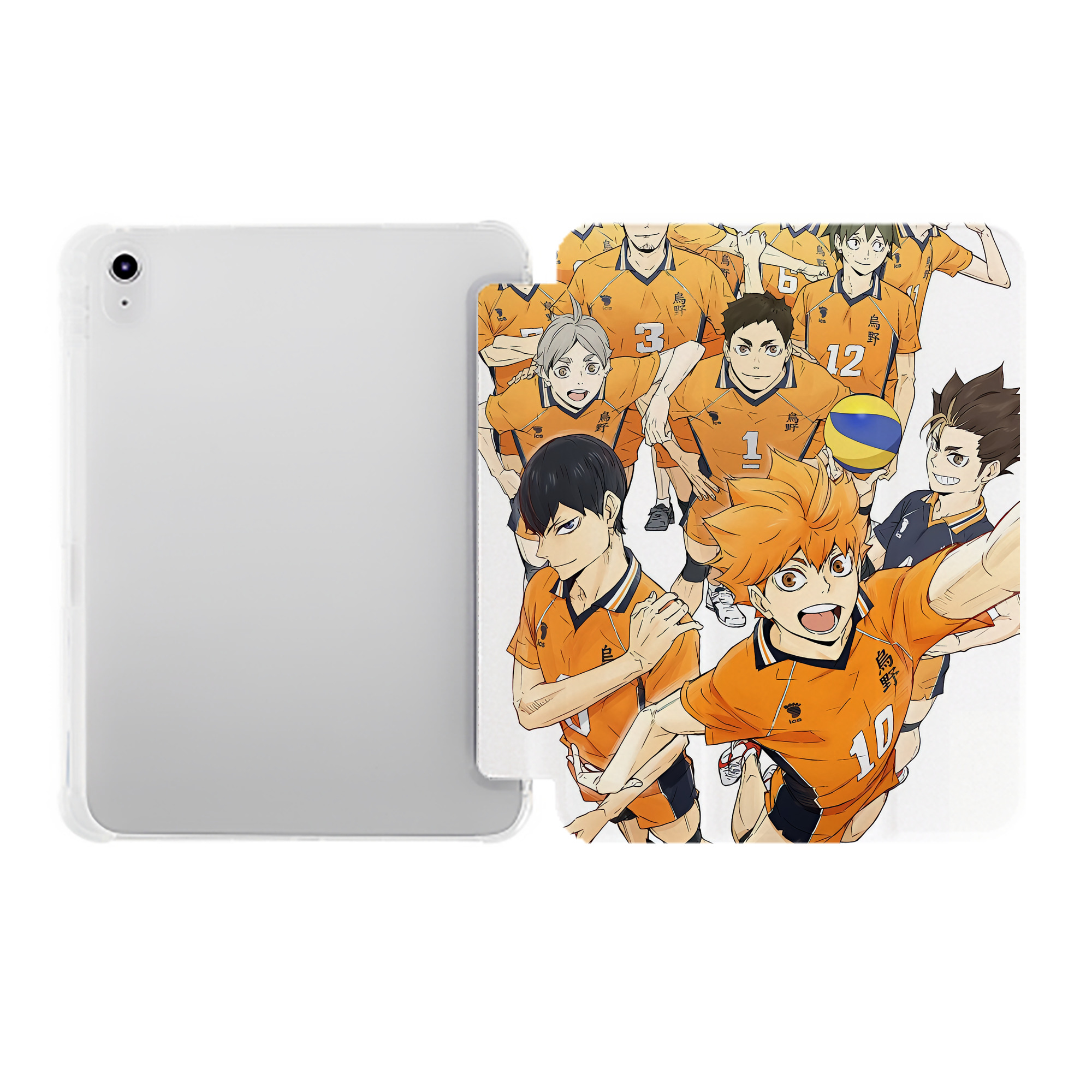 （画像用） ハイキュー!! Haikyu!! IPad ケース ペン収納付き 三つ折りスタンド PUレザー×シリコン 対応機種9.5/10.5/10.9インチ